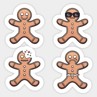Funny Gingerbread Man Cartoon Sticker Pack Sticker
